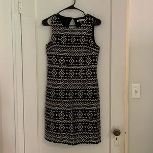 DKNY black and white dress with embroidery